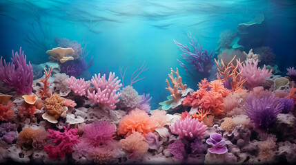 Wall Mural - Coral reef underwater abstract background marine ecosystem underwater sea view