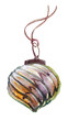 Beautiful vintage glass Christmas tree toy. Retro silver decoration. Watercolor drawing on a white background.
