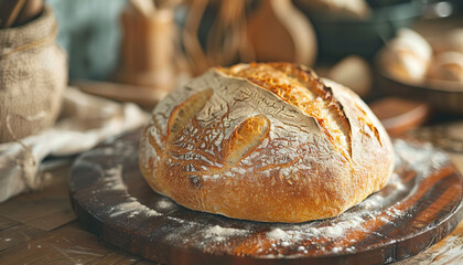 Canvas Print - bread coming out of the oven