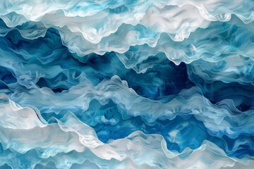 Wall Mural - Aerial view of ocean waves on sand creating textures. Suitable for concepts of nature, tranquility, and travel.