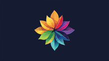Logo With A Series Of Leaves Forming A Colorful Flower