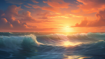 Poster - Dreamy Ocean Sunset wallpaper