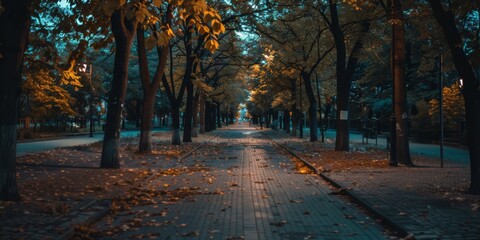 Wall Mural - autumn in the city, park