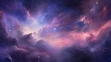 Fototapeta Kosmos - Ethereal Nebula Canvas in Purple Hues