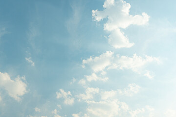 Wall Mural - blue sky and clouds in the weather day outdoor nature environment abstract background