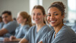 Confident Healthcare Professionals: Smiling Nurses in Scrubs