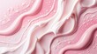 Waves of pink moisturizing cream on light pastel background for skin care