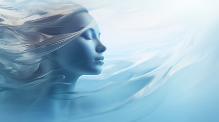 Fototapete - Tranquil State of Mind background. Abstract representation of a tranquil state of mind, serene and calming, digital color, graphics design, visual relaxation