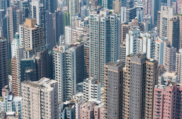 Aufkleber - Aerial view of high rise buildings in Hong Kong city