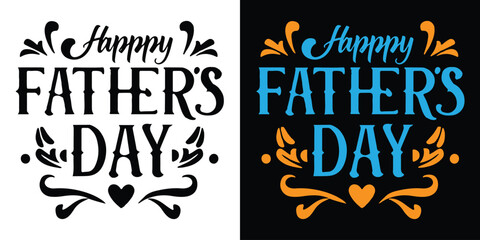 Sticker - Happy fathers day Lettering Vector Typography With Handwritten Calligraphy Text	
