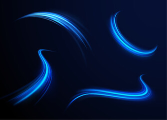 Wall Mural - abstract image of speed motion on the road. vector glitter light fire flare trace. expressway, the e