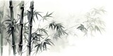 Fototapeta Sypialnia - drawing. bamboo. oriental. Hand edited.