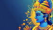 Ram Navami background with Hindu God Rama and copy space, day of celebrates Hindu festival