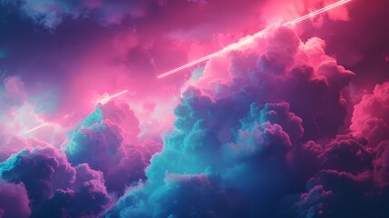 Aufkleber - abstract neon light background with smoke