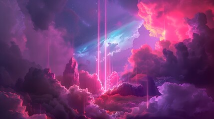 Aufkleber - abstract neon light background with smoke