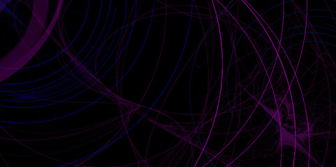 Fototapete - Dark Blue and purple vector template with curves.  Future digital technology background. Abstract fractal illustration. fantastic planet on a black background, fractal graphics, design, art.