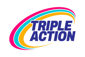 Canvas Print - Triple Action, 3x vector icon logo badge