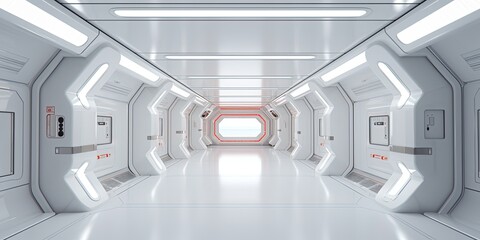 Wall Mural - Space station or Sci-fi style futuristic facility external panel surface background. Exterior of scifi device.