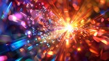 Fototapeta Sport - Vivid lens flares dance in a kaleidoscope of color