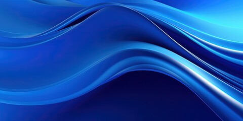 Wall Mural - 3D Blue Wavy Shapes