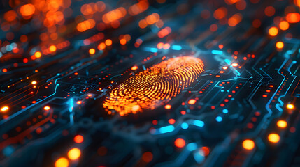 Poster - High-Tech Fingerprint Security Interface