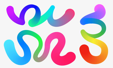 Poster - wavy shape with gradient colors on white background. vector illustration.