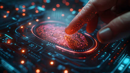Poster - High-Tech Fingerprint Security Interface