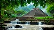 Abstrakter Hintergrund für Design - Die Pyramiden der Azteken 3.