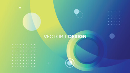 Poster - Green wave liquid overlapp layer banner template. Vector abstract background with green gradient fluid waves, organic shapes and geometric circle elements. Design for landing page and sale banner