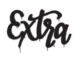 Fototapeta Młodzieżowe - Spray graffiti hand written word EXTRA over white.