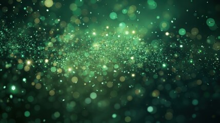 Poster - background for graphics,Glittering green particles. 