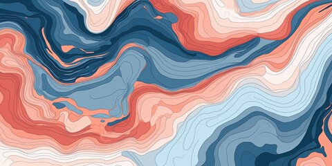 Poster - contour line like map geological abstract background. coastline.