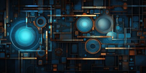 Poster - Scifi design external panels abstract. light color. illustration. darkish. Space station, spaceship, or starship Sci-fi style futuristic facility.