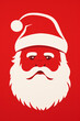 © Andrii Yablonskyi - minimalist christmas Santa portrait screen printed сreated with Generative Ai