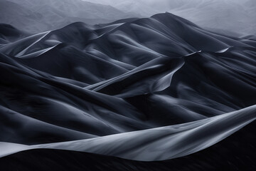 Poster - Misty desert. Surreal landscape. Background image. Created with Generative AI technology.