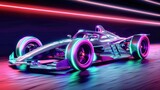 Fototapeta  - Futuristic electric racing car