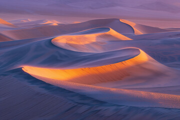 Poster - Sunset in the desert. Surreal landscape. Background image. Created with Generative AI technology.