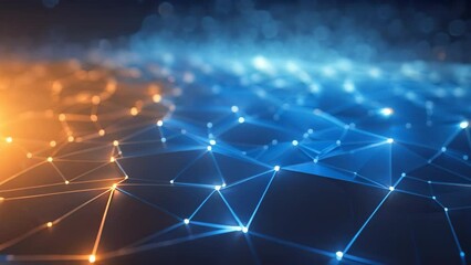 Poster - abstract polygonal space low poly dark background with connecting dots and lines. connection structu