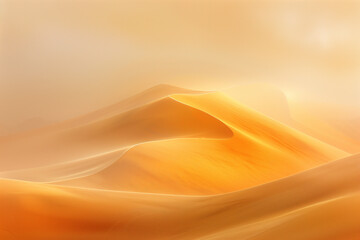 Poster - Misty sand dunes in a desert. Surreal landscape. Background image. Created with Generative AI technology.