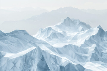 Poster - Misty glacier. Surreal landscape. Background image. Created with Generative AI technology.