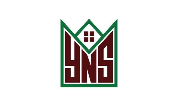YNS initial letter real estate builders logo design vector. construction, housing, home marker, property, building, apartment, flat, compartment, business, corporate, house rent, rental, commercial