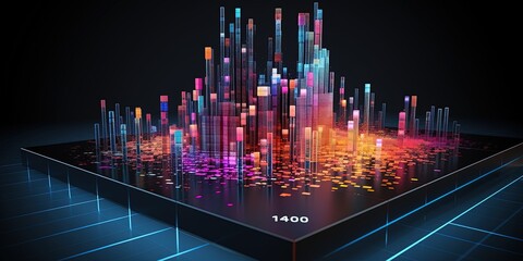 Poster - New age of data visualization. Data science and visual management design concept. Abstract background.