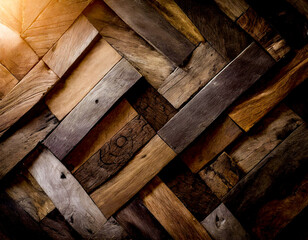 Wall Mural - design of dark wood background planks