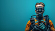 Diver in scuba gear, portraying readiness for underwater exploration.