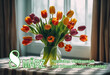 Blumenstrauß auf dem Tisch, Postkarte zum 8. März