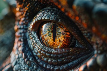 eye of the dinosaurs with terrifying.