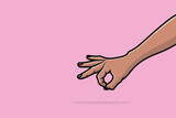 Fototapeta Kwiaty - People Hand Gesture for Delicious Food vector illustration. People hand objects icon concept. Close up hand showing okay, perfect, zero gesture flat design.
