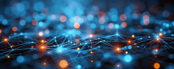 complex illustration of network and team connecting together in an array for business