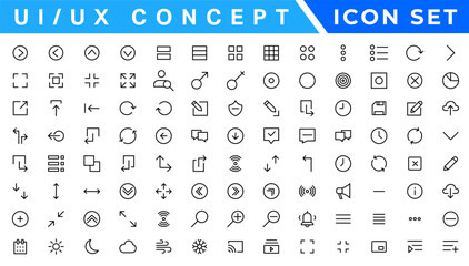 Poster -  ui ux concept icon set, user interface icon set collection.