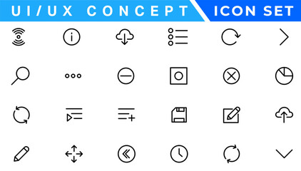 Poster -  ui ux concept icon set, user interface icon set collection.